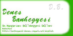 denes banhegyesi business card